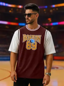 Maniac Men Typography Printed Applique T-shirt