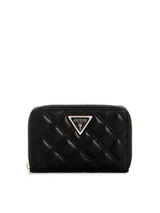 GUESS Women Quilted PU Zip Around Wallet