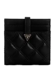 GUESS Women Textured Quilted PU Card Holder