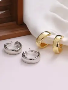 Jewels Galaxy Women Pack of 2 Contemporary Hoop Earrings