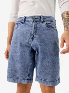 The Souled Store Men Washed Denim Shorts