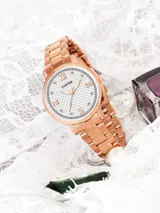 Sandy D Carter Women Round Embellished Dial Analogue Watch Sandy D Carter-152-WH