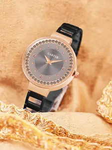 Sandy D Carter Women Embellished Dial Analogue Watch Sandy D Carter-139-GRY