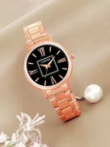 Sandy D Carter Women Patterned Bracelet Style Straps Analogue Watch Sandy D Carter-160-BK