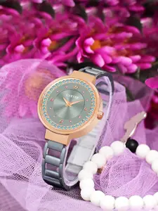 Sandy D Carter Women Round Dial & Bracelet Style Straps Analogue and Digital Watch Sandy D