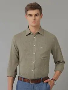 Aldeno Comfort Textured Printed Linen Casual Shirt
