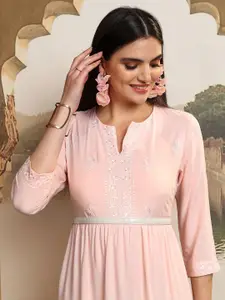 Vishudh Keyhole Neck Maxi Midi Dress