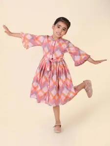 Fabindia Printed Cotton Bell Sleeve Fit & Flare Midi Dress