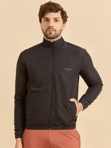 Sweet Dreams Men Solid Mock Collar Zip Sweatshirt