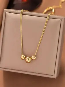 VIEN Gold-Plated Beads Ball Pendant Necklace