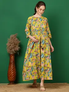 Nayo Floral Print Maternity Maxi Dress