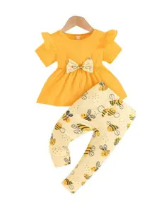 StyleCast x Revolte Girls Solid Top with Printed Trousers