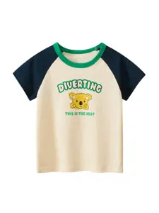 StyleCast x Revolte Boys Typography Printed Drop-Shoulder Sleeves Applique T-shirt