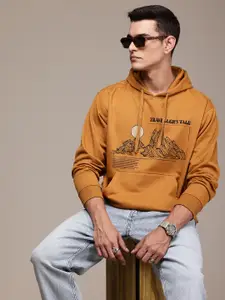 The Roadster Life Co. Graphic Printed Hooded Relaxed Fit Sweatshirt
