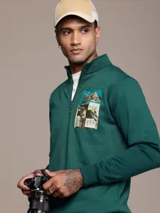 The Roadster Life Co. Graphic Printed Mock Neck Sweatshirt