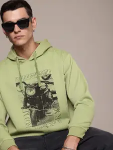 The Roadster Life Co. Graphic Printed Hooded Relaxed Fit Sweatshirt