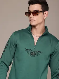 The Roadster Life Co. Printed Mock Collar Sweatshirt