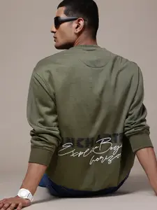 The Roadster Lifestyle Co. Typography Embossed Sweatshirt