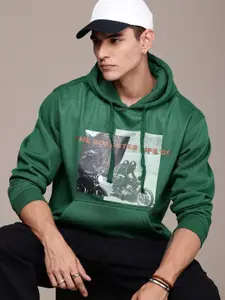 The Roadster Life Co. Graphic Printed Hooded Relaxed Fit Sweatshirt