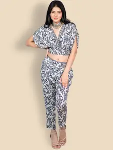 Boholyfe Floral-Print Crop Top & Trousers Co-Ords