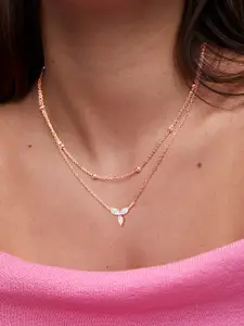 MINUTIAE Brass Rose Gold-Plated Handcrafted Pendant Necklace