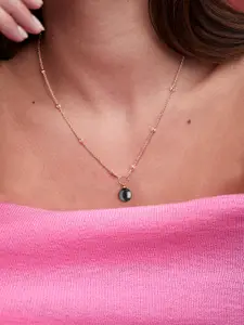 MINUTIAE Brass Rose Gold-Plated Handcrafted Pendant Necklace