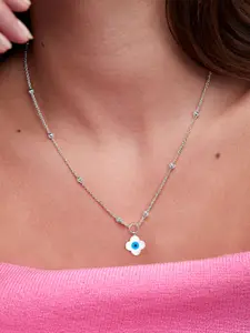 MINUTIAE Brass Silver-Plated Handcrafted Pendant Necklace