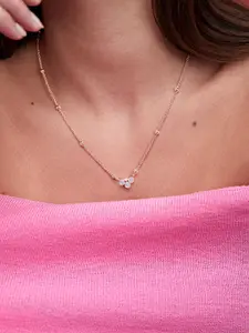 MINUTIAE Brass Rose Gold-Plated Handcrafted Pendant Necklace