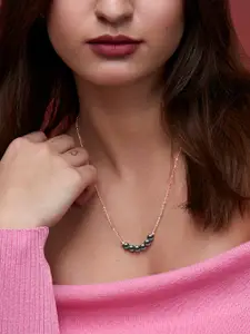 MINUTIAE Brass Rose Gold-Plated Handcrafted Pendant Necklace