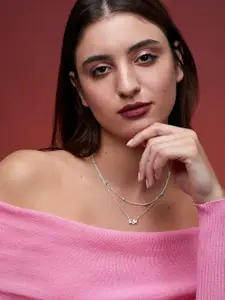 MINUTIAE Brass Silver-Plated Pendant Necklace