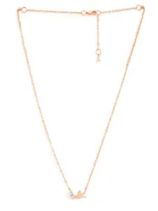 MINUTIAE Brass Rose Gold-Plated Pendant Necklace
