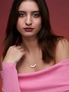 MINUTIAE Brass Rose Gold-Plated Necklace