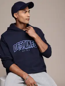 The Roadster Life Co. Printed Hooded Oversized Fit Sweatshirt