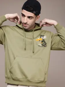 The Roadster Life Co. Graphic Printed Hooded Relaxed Fit Sweatshirt