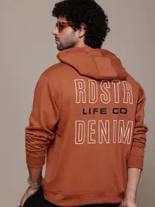 The Roadster Lifestyle Co. Relaxed Fit Printed Hooded Sweatshirt