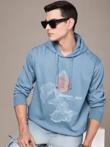 The Roadster Life Co. Graphic Printed Hooded Relaxed Fit Sweatshirt