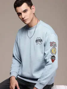 The Roadster Life Co. Relaxed Fit Applique Detailing Pullover Sweatshirt