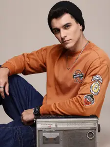 The Roadster Life Co. Relaxed Fit Applique Detailing Pullover Sweatshirt