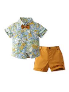 StyleCast x Revolte Boys Floral Printed Shirt and Solid Shorts Set
