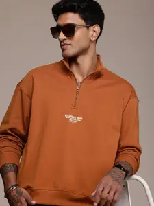 The Roadster Life Co. Relaxed Fit Drop Shoulder Sleeves Sweatshirt