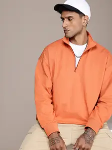 The Roadster Life Co. Solid Mock Collar Oversized Sweatshirt