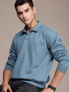 The Roadster Life Co. Shirt Collar Relaxed Fit Sweatshirt