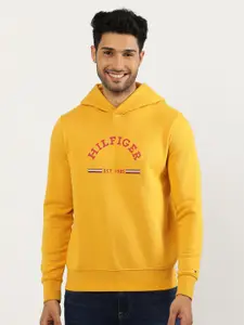 Tommy Hilfiger Typography Printed Hooded Cotton Pullover