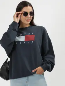 Tommy Hilfiger Women Solid Printed Sweatshirt