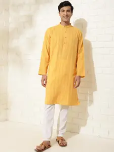 Fabindia Men Cotton Striped Kurta