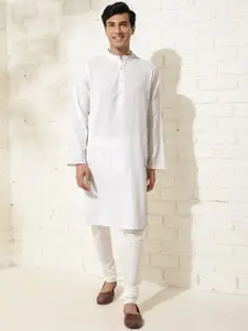 Fabindia Men Cotton Checks Slim Fit Kurta