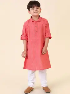 Fabindia Boys Striped Cotton Woven Kurta