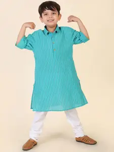 Fabindia Boys Striped Cotton Woven Kurta