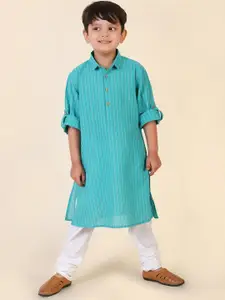Fabindia Boys Striped Cotton Woven Kurta