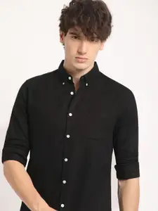 THE BEAR HOUSE Pure Cotton Solid Slim Fit Casual Shirt